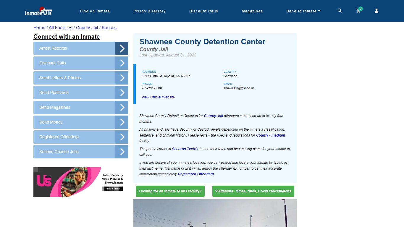 Shawnee County Detention Center - Inmate Locator - Topeka, KS
